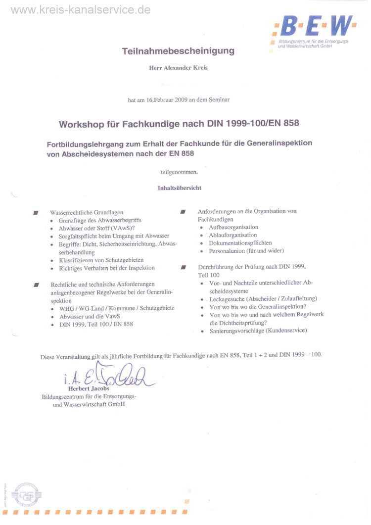 FachkundigenWorkshop DIN1999 2009